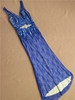 1206蓝色蕾丝吊带V领走秀长款手工钉珠外贸工厂晚礼服裙宴会年会