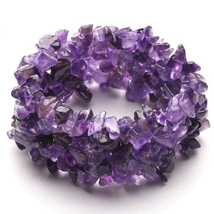 天然紫水晶碎石手链紫水晶多圈碎石不定型碎石，紫水晶手链