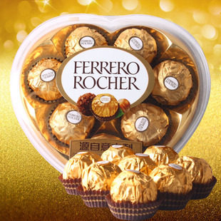 费列罗心形巧克力礼盒T8粒装情人节礼物进口巧克力糖果零食