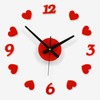 红色心形diy粘贴时钟个性，静音客厅钟表，现代墙钟创意婚房艺术挂钟