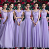 伴娘服长款女2022冬韩版紫色伴娘，裙姐妹团显瘦毕业合唱晚礼服