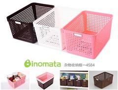 日本进口inomata杂物收纳筐 塑料多功能玩具办公桌面收纳篮4584