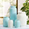 简约现代白色蓝色陶瓷花瓶花器三五件套家居饰品摆件组合花艺