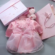 女婴春装套装女0-1岁纯棉，婴儿裙子公主新生儿连衣裙春秋宝宝礼服