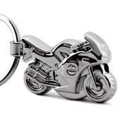 带LED灯摩托车钥匙扣 创意汽车钥匙链挂件金属钥匙圈