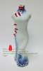 景德镇花瓶结婚礼物手绘青花人体艺术国粹，旗袍工艺品摆件中国风