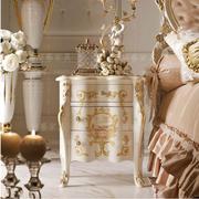 欧式实木床头柜 高档法式彩绘描金床头柜豪华别墅欧式奢华储物柜