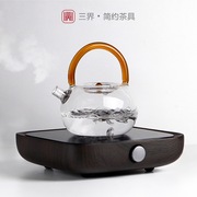 玻璃水壶提梁壶，加厚耐高温煮茶玻璃茶具花，茶壶沸水壶