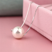 轻奢简约一颗珍珠项链细925纯银单颗珍珠吊坠锁骨链女生日礼物