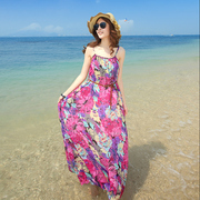 胖mm长裙泰国海滩波西米亚，海边度假巴厘岛沙滩，裙女夏海南三亚大码