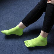 护跟五指袜女薄网眼透气短筒棉质夏季分，趾袜运动个性五指袜