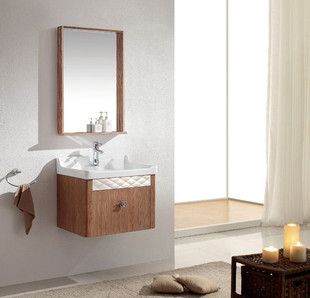 浪登洁具304不锈钢仿木质，浴室柜组合卫浴柜，ltj-646镜柜60公分