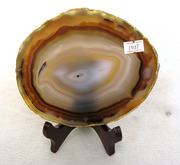 天然水晶聚宝盆玛瑙切片摆件1457钱袋子玛瑙洞15.5公分灯饰茶杯垫