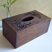 泰国家成饰品实木木雕纸巾盒，抽纸盒长方形家用会所欧式简约复古饰
