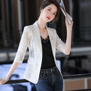 薄款蕾丝西装外套女2020夏季韩版气质，修身百搭短款小个子休闲