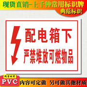 典范配电箱下标识牌消防安全指示牌PVC工厂安检消防标志牌告示