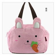 qq猫可爱糖果色手提包，猫便当包包帆布，包带饭包逛街卡通小包