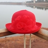 超轻欧根纱帽子，夏季女士盆帽花朵卷边太阳帽，遮阳帽防晒渔夫帽