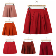 2023冬季日本制复古古着vintage孤品，毛呢短裙半身裙深浅红色系