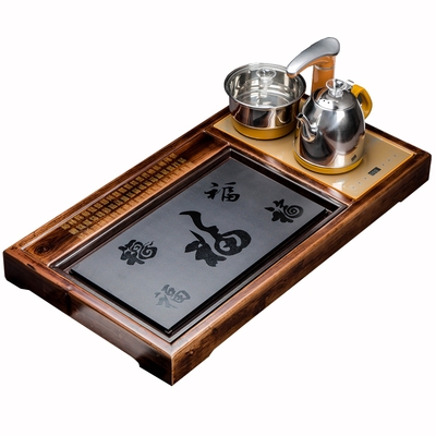 茶盘实木家用带电磁炉烧水壶一体全自动功夫茶具，套装茶台茶海托盘