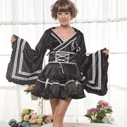 GLP cosplay女装 和服开衫纯黑色日系文艺短款宽松和服外套 61292