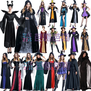 万圣节女巫服装 成人女巫婆cosplay演出服长裙派对恐怖表演