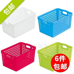 日本inomata塑料置物筐 文件整理篮 零食收纳筐 杂物收纳篮子4577