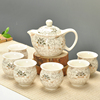 双层茶杯功夫青花陶瓷，茶壶带过滤双层茶，杯子功夫茶具套装