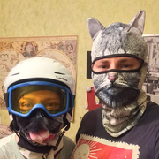 动物防晒面罩全脸滑雪防风护脸猫咪，脸基尼女摩托车装备骑行头套男