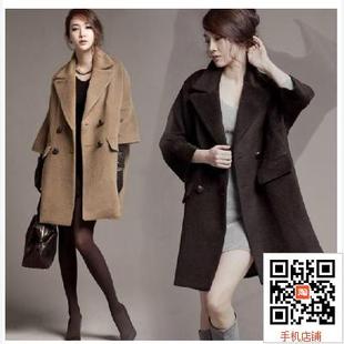 香港韩版秋冬季羊绒保暖大衣，大码中长款羊毛呢，宽松妮子外套女