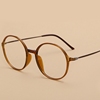 大脸眼镜框茶色复古圆形眼镜框 可配近视眼镜架文艺女潮眼睛大框