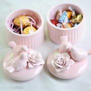 来福猫 创意欧式陶瓷喜糖盒子高端婚礼陶瓷糖果盒结婚小礼物