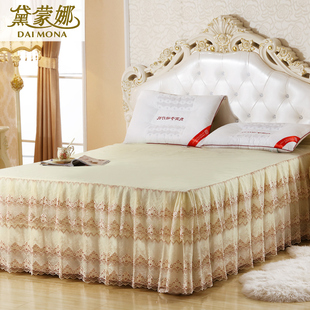 床裙韩式印花蕾丝床罩单件1.51.8米m床笠床垫，保护罩床单绣花床套