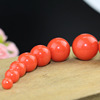 优化树脂仿南红圆珠隔珠配珠满肉柿子，红火焰纹佛珠配件珠子