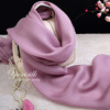 烟紫色纯色100%桑蚕丝长款真丝丝巾披肩女纱巾春秋冬夏季丝绸围巾