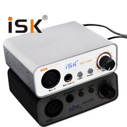 ISK mic2000电容麦克风话筒混响放大器录音网络K歌话放 带48V供电