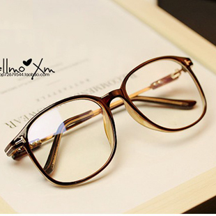 复古vintage平光镜大圆，框近视眼镜框女韩版时尚潮流眼镜架