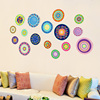 墙贴纸贴画圆形盘子艺术个性创意客厅饭店文艺背景墙墙壁纸装饰品