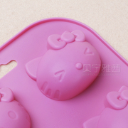 HelloKitty猫6种表情连模铂金蛋糕烘培硅胶模具贝宁手工皂模具