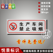 生产车间禁止吸烟标志牌，温馨提示禁烟标识请勿吸烟墙贴纸