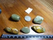 20823新疆和田玉龙，喀什河和田玉青玉，籽料原石5颗2.5cm以上