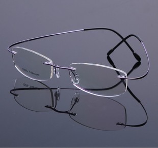 超弹眼镜框 纯钛架超轻男士女士商务眼镜 配近视镜舒适无框