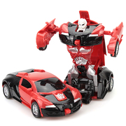 变形玩具汽车儿童，益智模型男孩生日礼物机器人，手办群宇11095-红
