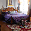 实木双人床1.8水曲柳木纹红椿木家具，美式乡村床1.5欧式田园成人床
