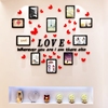 love蝴蝶相框墙亚克力3d水晶立体墙贴客厅卧室，玄关床头婚房布置