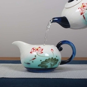 手绘陶瓷公道杯青瓷荷花茶海功夫茶具创意分茶器家用均杯茶道配件