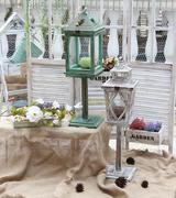 美式做旧复古实木风灯马灯木质防风户外花园装饰庭院烛台摆件装饰