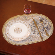 锦皓出口餐具垫子刺绣欧式时尚，桌旗西餐垫桌垫杯子盘垫隔热餐桌垫