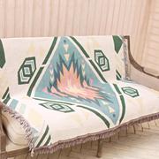 北欧几何客厅沙发巾休闲毯全棉线毯沙发巾盖巾地毯桌布茶几布挂毯