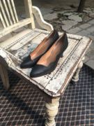 vintage纯牛皮尖头，浅口小码牛皮35号复古鞋西班牙产古董鞋高跟鞋
